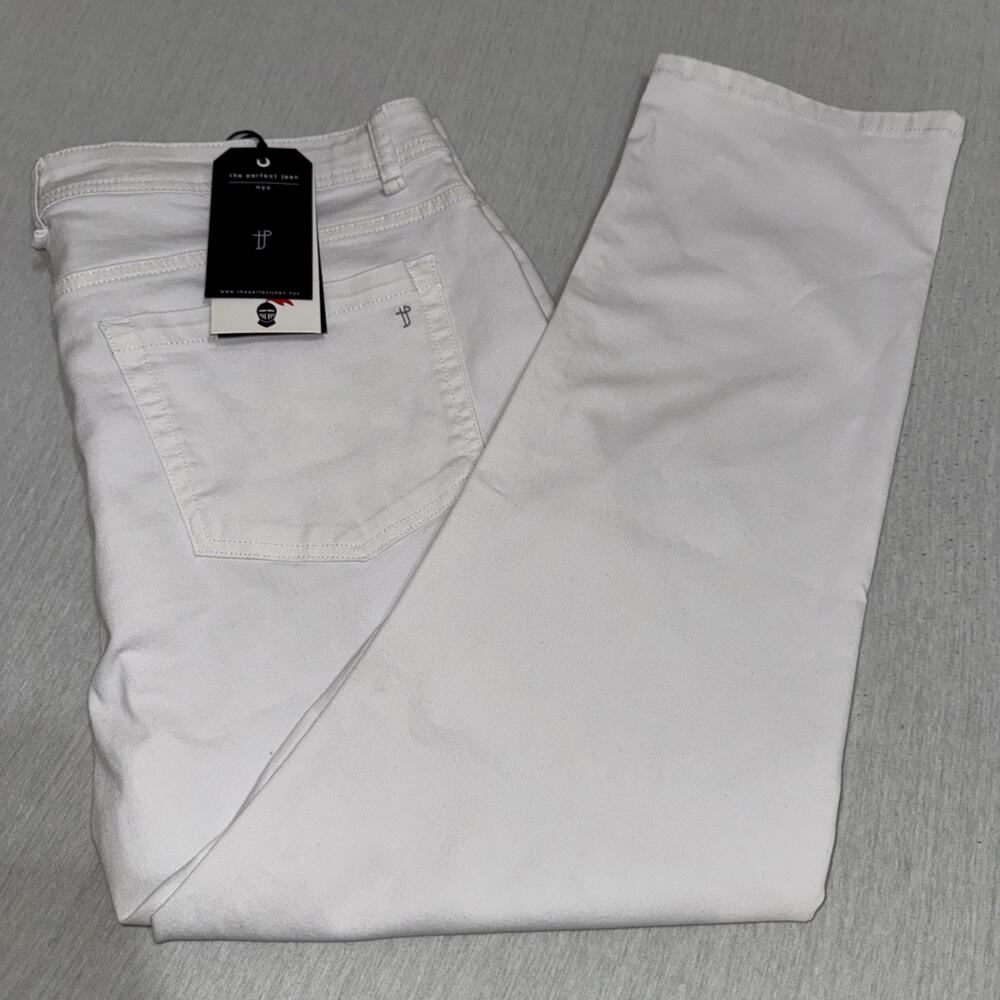 tpj The Perfect Jean Men Slim Thick Fit White Stretch Denim 40x28 NWT